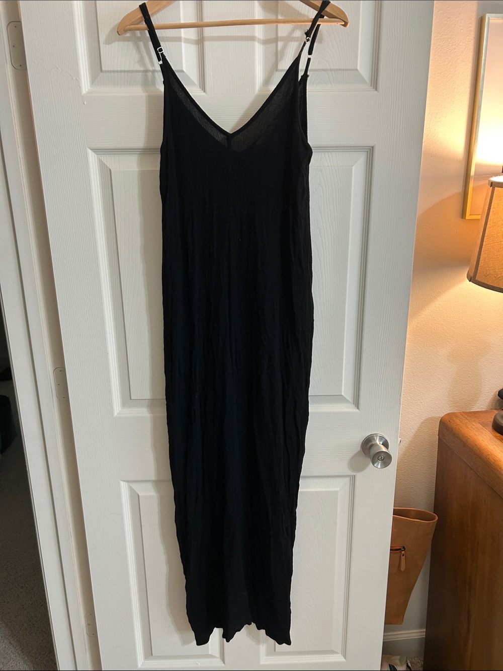 lovestitch Black V-Neck Slip Maxi Dress
